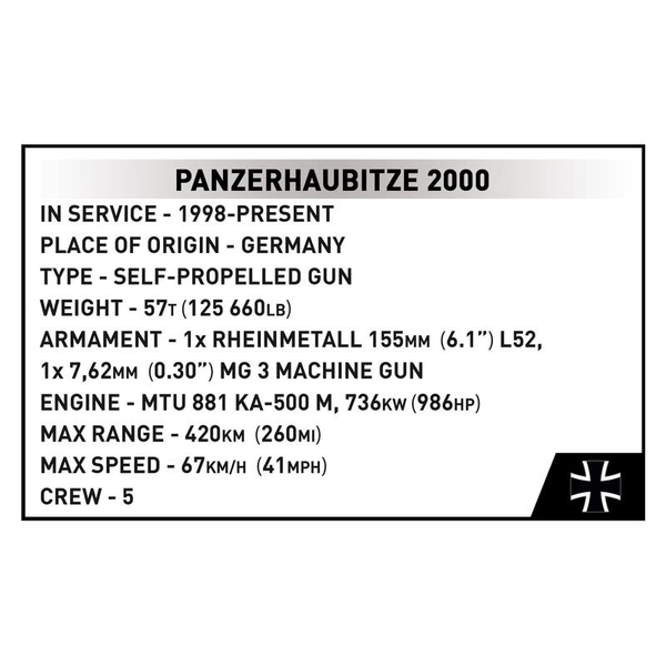 Конструктор Cobi САУ PzH 2000, 1006 деталей (COBI-2628) - Pampik - 11