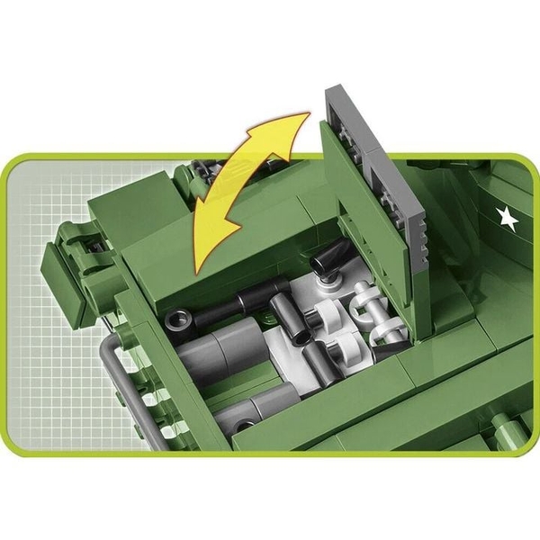 Конструктор Cobi Вторая Мировая Война Танк M24 Чаффи, 590 деталей (COBI-2543) - Pampik - 7