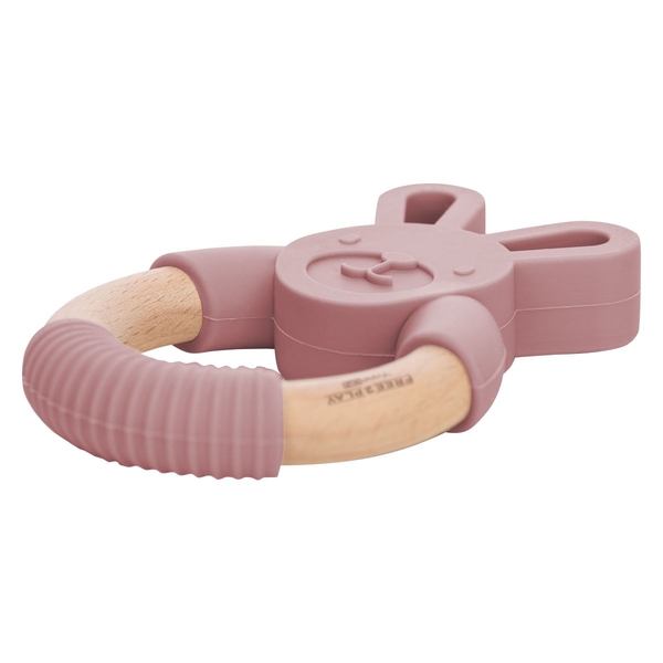 Прорізувач FreeON Зайчик, силіконовий, рожевий (49485) - Pampik - 2