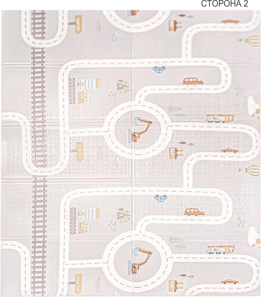 Дитячий складний килимок Poppet Клітинки-цікавості та Крутий маршрут двосторонній, 200х180x1 см (PP036-200) - Pampik - 2