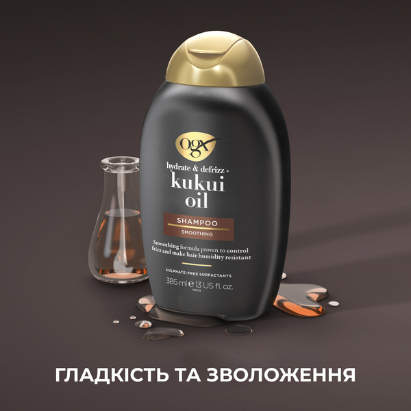 Шампунь для волосся OGX Kukuí Oil Зволоження та гладкість з олією гавайського горіха, 385 мл - Pampik - 5