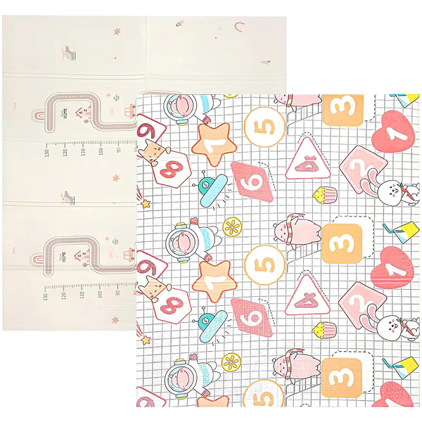 Дитячий складний килимок Poppet Весела вулиця та Диво-цифри двосторонній, 150х180x1 см (PP035-150) - Pampik