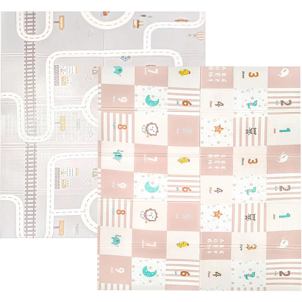 Дитячий складний килимок Poppet Клітинки-цікавості та Крутий маршрут двосторонній, 200х180x1 см (PP036-200) - Pampik