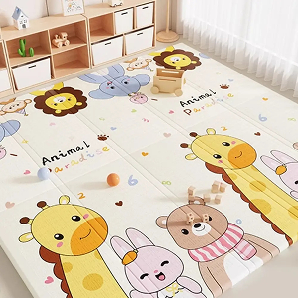 Дитячий складний килимок Poppet Звірята-близнята та Класики двосторонній, 200x180x1 см (PP034-200) - Pampik - 9
