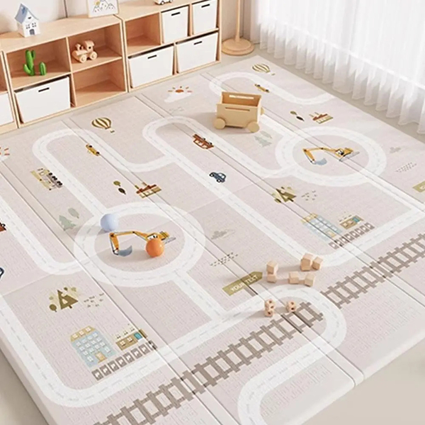 Дитячий складний килимок Poppet Клітинки-цікавості та Крутий маршрут двосторонній, 200х180x1 см (PP036-200) - Pampik - 8