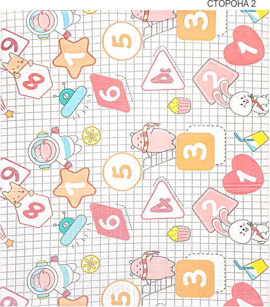 Дитячий складний килимок Poppet Весела вулиця та Диво-цифри двосторонній, 150х180x1 см (PP035-150) - Pampik - 2