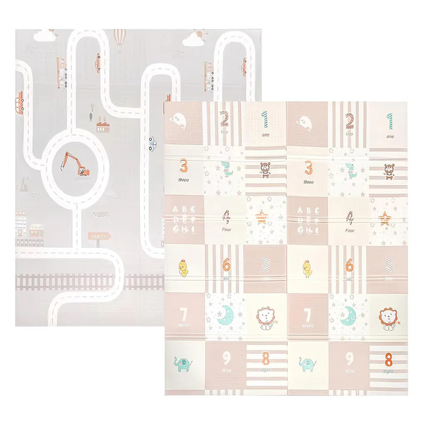 Дитячий складний килимок Poppet Клітинки-цікавості та Крутий маршрут двосторонній, 150х180x1 см (PP036-150) - Pampik