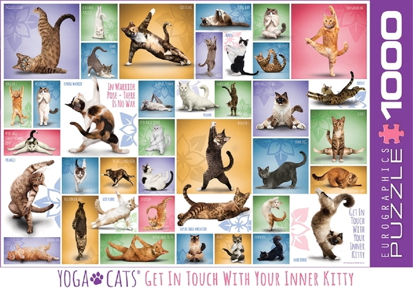 Пазл EuroGraphics Йога Кішки, 1000 елементів (6000-0953) - Pampik - 2