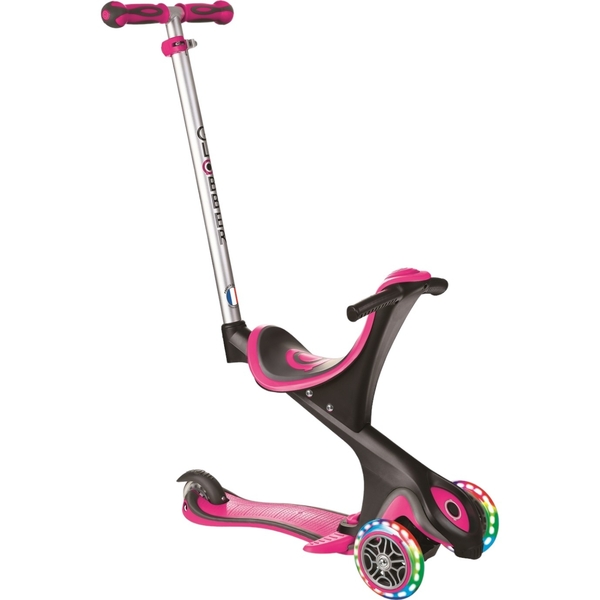 Самокат Globber Evo Comfort Lights 5 в 1, рожевий (459-110) - Pampik