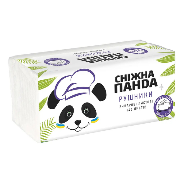 Бумажные полотенца Сніжна Панда, двухслойные, 140 листов - Pampik