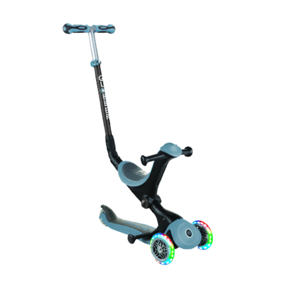 Самокат Globber Go Up Deluxe Lights 5 в 1, попелясто-блакитний (648-200) - Pampik