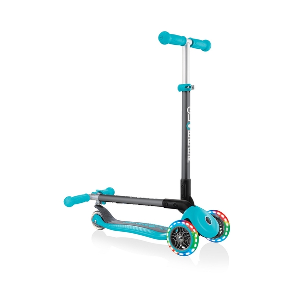 Самокат Globber Primo Foldable Lights, бірюзовий (432-105-2) - Pampik - 6
