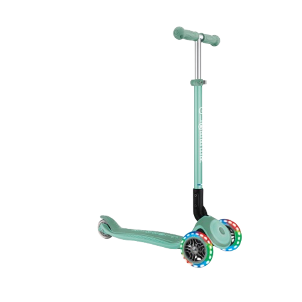 Самокат Globber Primo Foldable Plus Lights, м'ятний (439-206) - Pampik