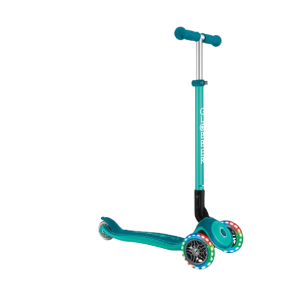 Самокат Globber Primo Foldable Plus Lights, зелений (439-107) - Pampik