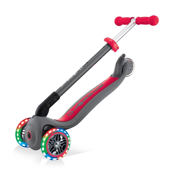 Самокат Globber Primo Foldable Lights, сіро-червоний (432-120-2) - Pampik - 7
