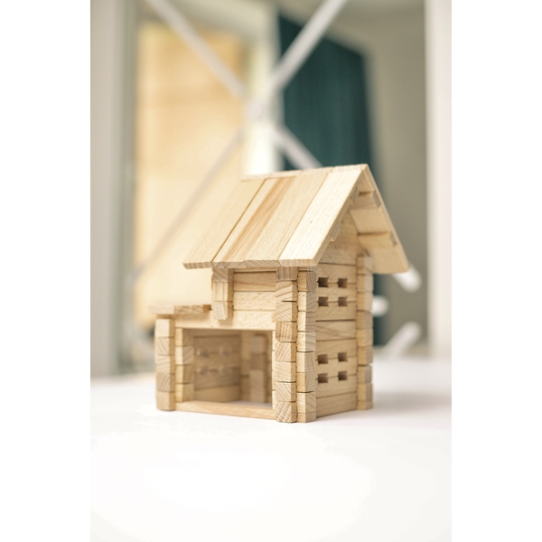 Дерев'яний конструктор Igroteco Будиночок з гаражем, 75 деталей (900118) - Pampik - 4