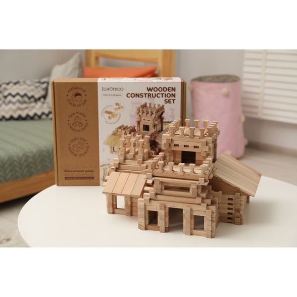 Дерев'яний конструктор Igroteco Замок, 294 деталей (900361) - Pampik - 7