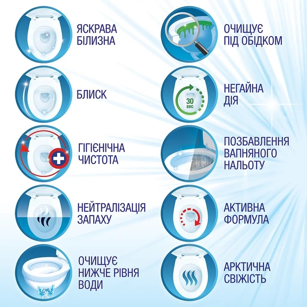 Чистящий гель для унитаза Bref Колор Актив + Яркий блеск Океан, 700 мл - Pampik - 5