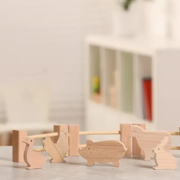 Набір дерев'яних фігур Igroteco Тварини на фермі (900521) - Pampik - 3