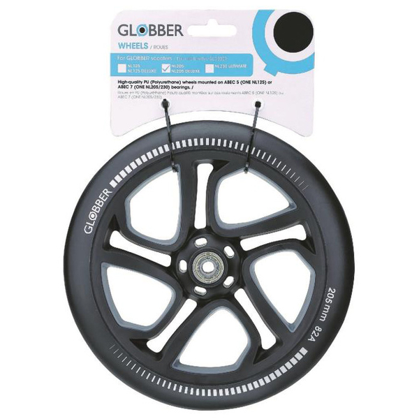 Колесо до самокати Globber One NL, 205 мм, чорний (526-014) - Pampik