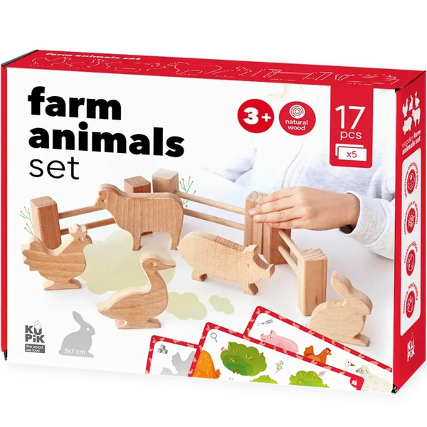 Набір дерев'яних фігур Igroteco Тварини на фермі (900521) - Pampik