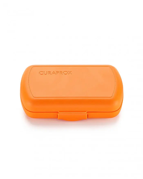 Дорожній набір для догляду за ротовою порожниною Curaprox Travel Set Orange: Розкладна щітка CS5460 Ultra Soft + Зубна паста Be You 10 мл + Йоржики + Тревел-кейс - Pampik - 5