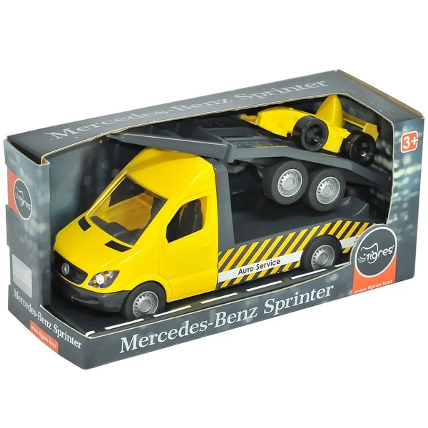 Автомобіль Tigres Mercedes-Benz Sprinter Евакуатор з лафетом, жовтий (39741) - Pampik - 2
