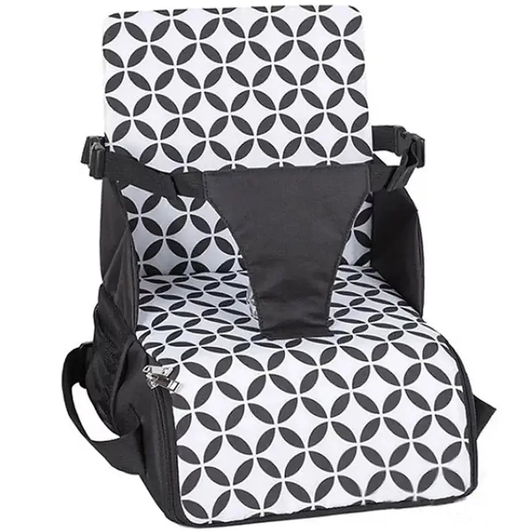 Портативний стільчик для годування FreeON Fold&Go Black\white, чорний з білим (48709) - Pampik