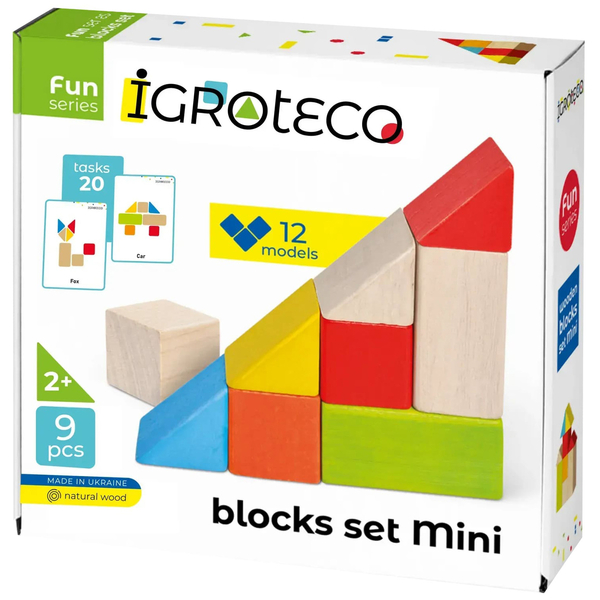 Дерев'яні кольорові кубики Igroteco (900163) - Pampik