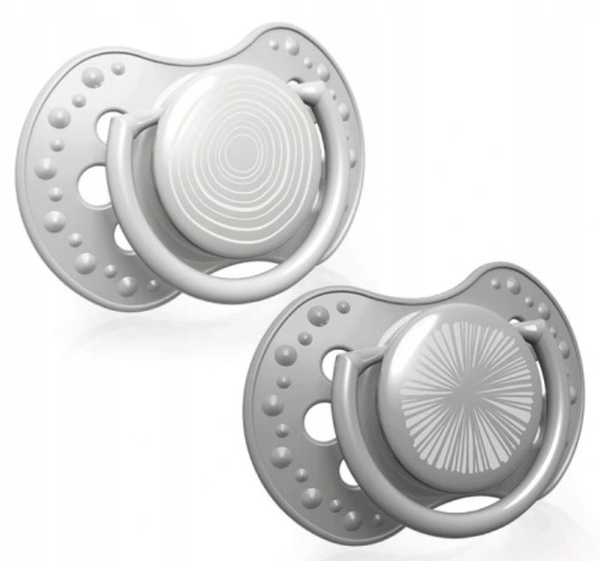 Пустушка силіконова Lovi Harmony Boy, динамічна, 6-18 міс, 2 шт., сірий (22/907boy) - Pampik - 2