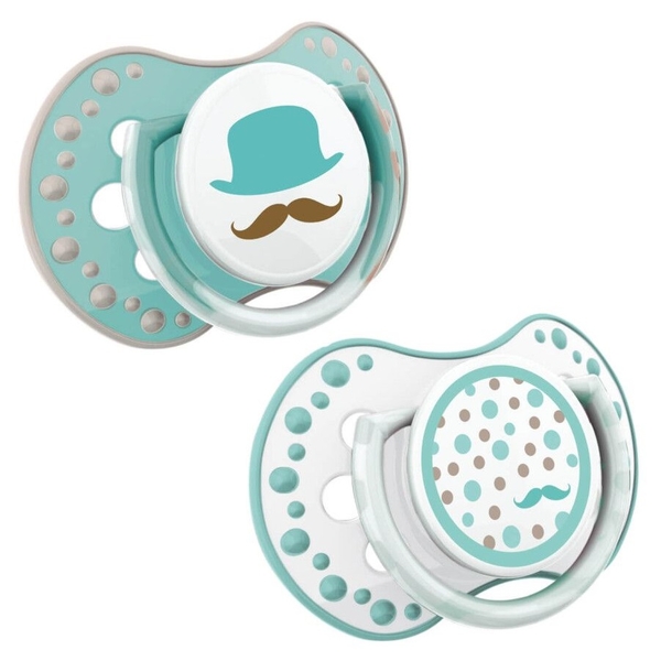 Пустушка силіконова Lovi Retro baby, симетрична, 3-6 міс., 2 шт., блакитний (22/804boy) - Pampik