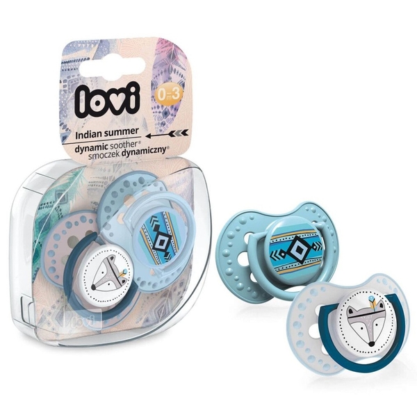 Пустушка силіконова Lovi Indian Summer, симетрична, 0-3 міс., 2 шт. (22/855boy) - Pampik - 2