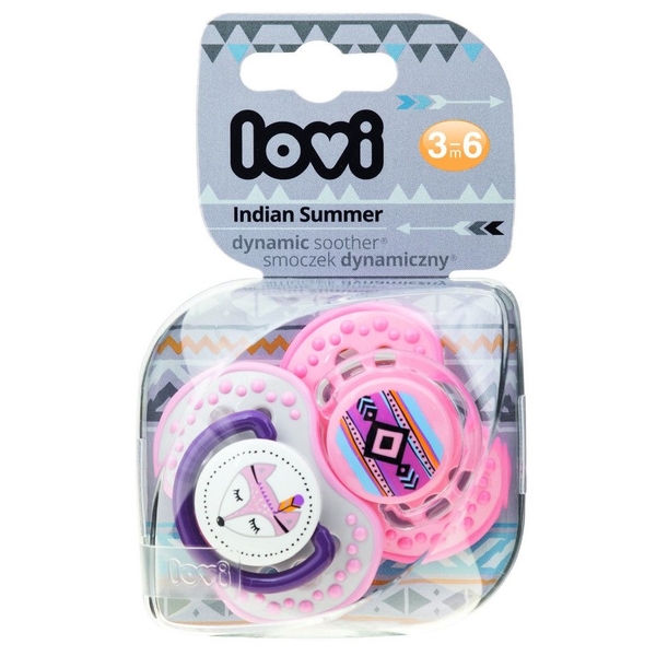 Пустушка силіконова Lovi Indian Summer, симетрична, 3-6 міс., 2 шт. (22/856girl) - Pampik - 7