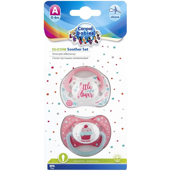Силіконова симетрична пустушка Canpol babies, 0-6 міс., 2 шт., кораловий (23/954_cor) - Pampik - 2