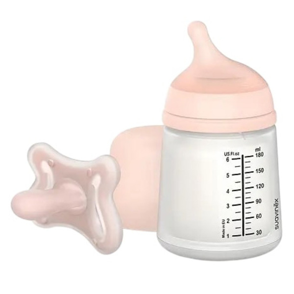 Набір Suavinex Zero.Zero: пляшечка антиколікова + силіконова пустушка (307775) - Pampik