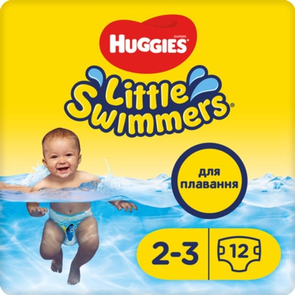 Подгузники на липучках для плавания Huggies Little Swimmers 2-3 (3-8 кг), 12 шт. - Pampik