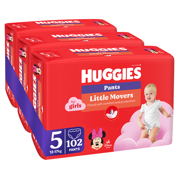 Набір підгузків-трусиків для дівчаток Huggies Little Movers Pants 5 (12-17 кг), 102 шт. - Pampik - 3