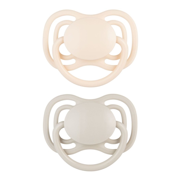 Силиконовая симметричная пустышка Canpol babies Dental Air, 0-6 мес., 2 шт., бежевый (23/228_cre) - Pampik - 2