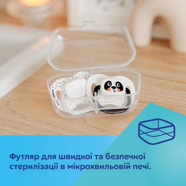 Силиконовая симметричная пустышка Canpol babies BabiesBoo, 6-18 мес., 2 шт., белый (34/928_whi) - Pampik - 12
