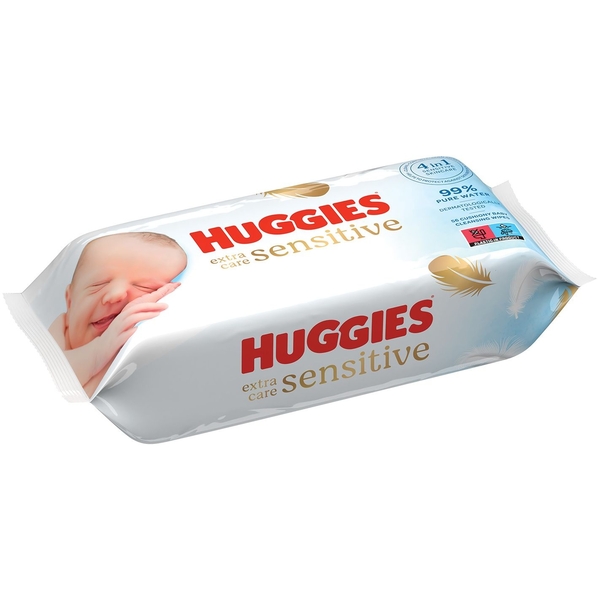 Влажные салфетки Huggies ExtraCare Sensitive, 56 шт. - Pampik - 2