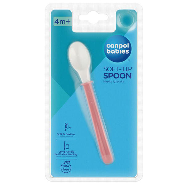 Ложка Canpol babies м'яка силiконова, рожевий (21/488_pin2) - Pampik - 3