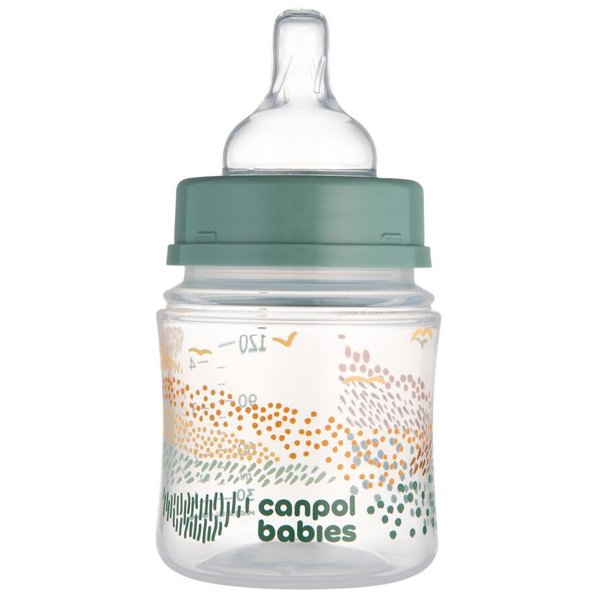 Пляшечка Canpol babies Easystart Mountains антиколікова з широким отвором, 120 мл, зелений (35/242_gre) - Pampik - 2