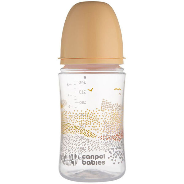 Пляшечка Canpol babies Easystart Mountains антиколікова з широким отвором, 240 мл, бежевий (35/243_bei) - Pampik