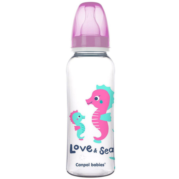 Пляшечка Canpol babies PP Love&Sea, 250 мл, рожевий (59/400_pin) - Pampik