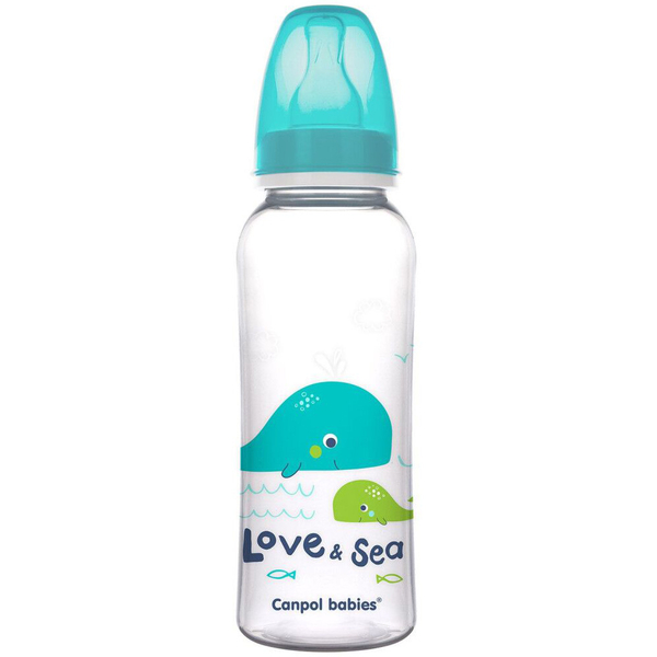 Пляшечка Canpol babies PP Love&Sea, 250 мл, бірюзовий (59/400_tur) - Pampik