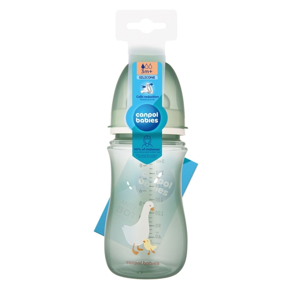 Пляшечка Canpol babies Easystart Гуси антиколікова з широким отвором, 240 мл (35/245) - Pampik - 3