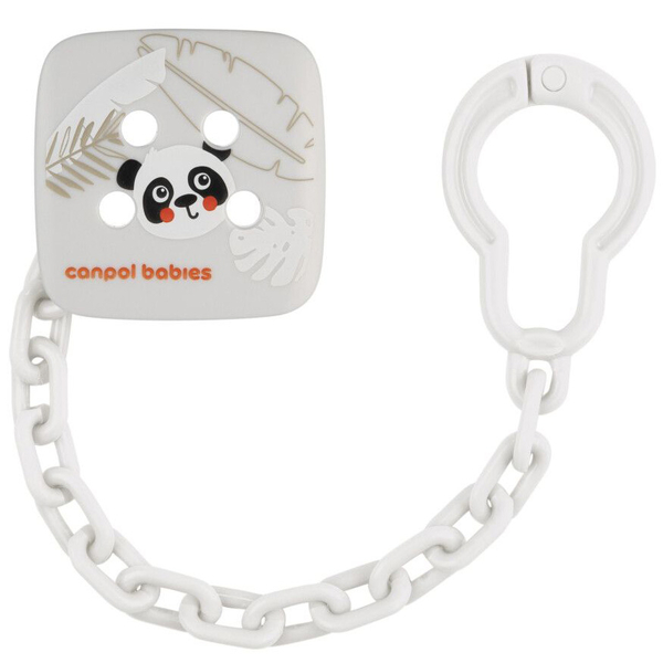 Цепочка для пустышки Canpol babies BabiesBoo, белый (2/439_whi) - Pampik