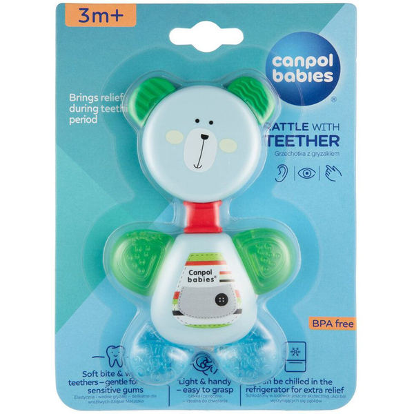 Брязкальце-прорізувач Canpol babies Ведмедик, блакитний (56/139_blu) - Pampik - 2