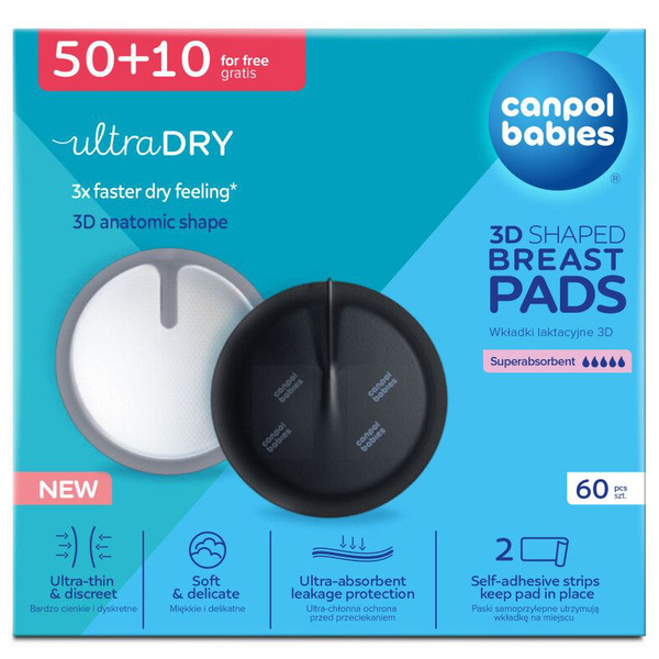 Ультрапоглинаючі лактаційні прокладки Canpol babies 3D, 60 шт., чорний (1/655) - Pampik - 2