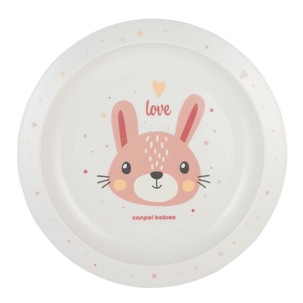 Тарiлка пластикова Canpol babies Cute Animals, рожевий (4/411_pin2) - Pampik